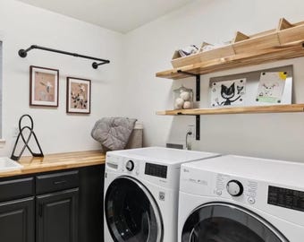 Industrial Laundry Room Drying Rack: 13" Drop Ceiling Mount
