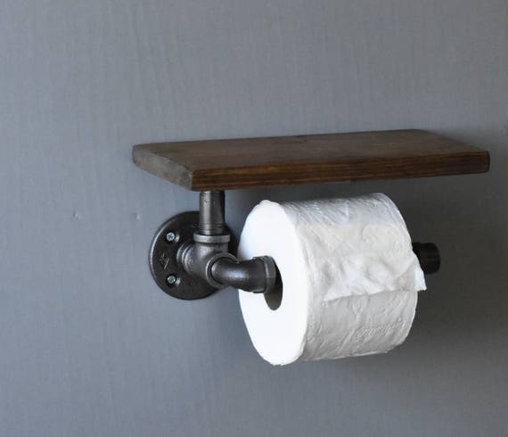 Toilet Paper Holder With Floating Top Shelf Rustic Pipe - Best Bathroom Toilet Paper Holder Toilet Paper Holder With Floating Top Shelf Rustic Pipe - Best Bathroom Toilet Paper Holder