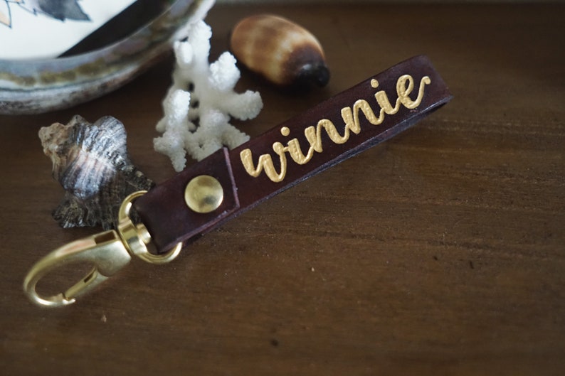 Custom Leather Keychain Etsy