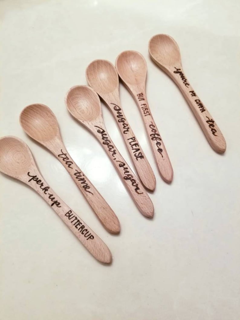 Personalized Wooden Teaspoons Etsy