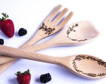 Utensilios de madera personalizados