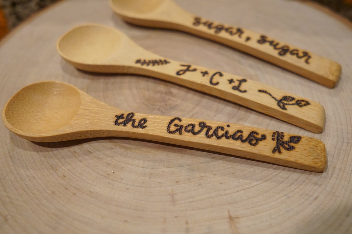 Personalized Wooden Teaspoons Etsy