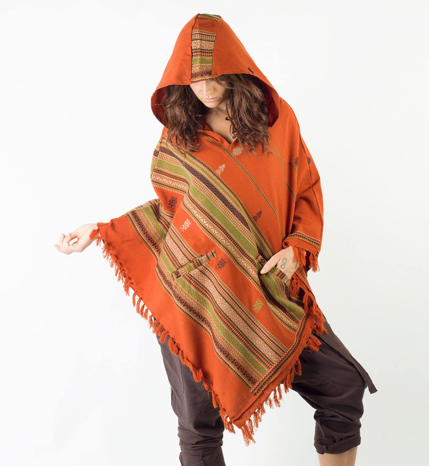 tribal poncho hoodie
