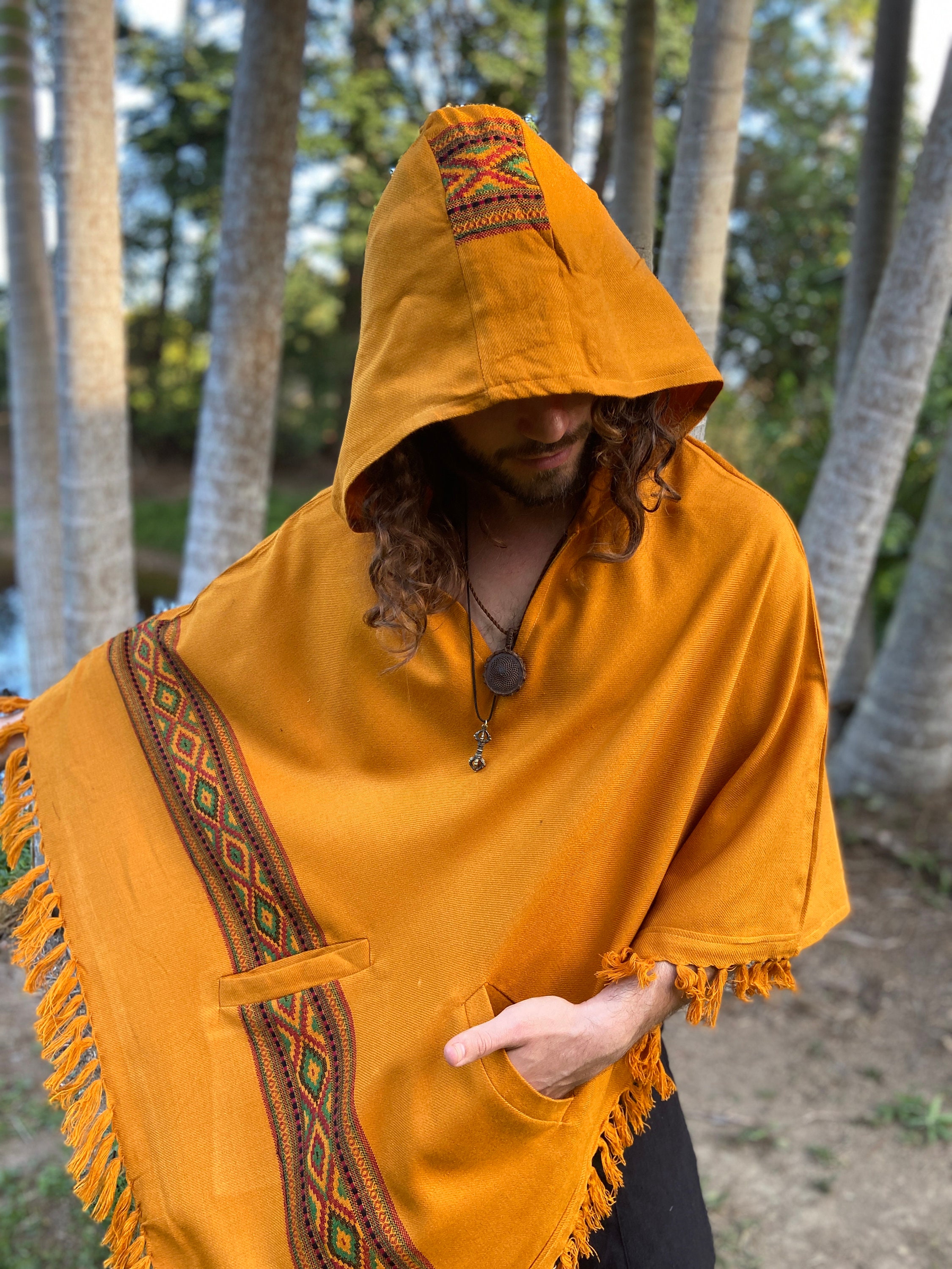 Hooded shop poncho mens