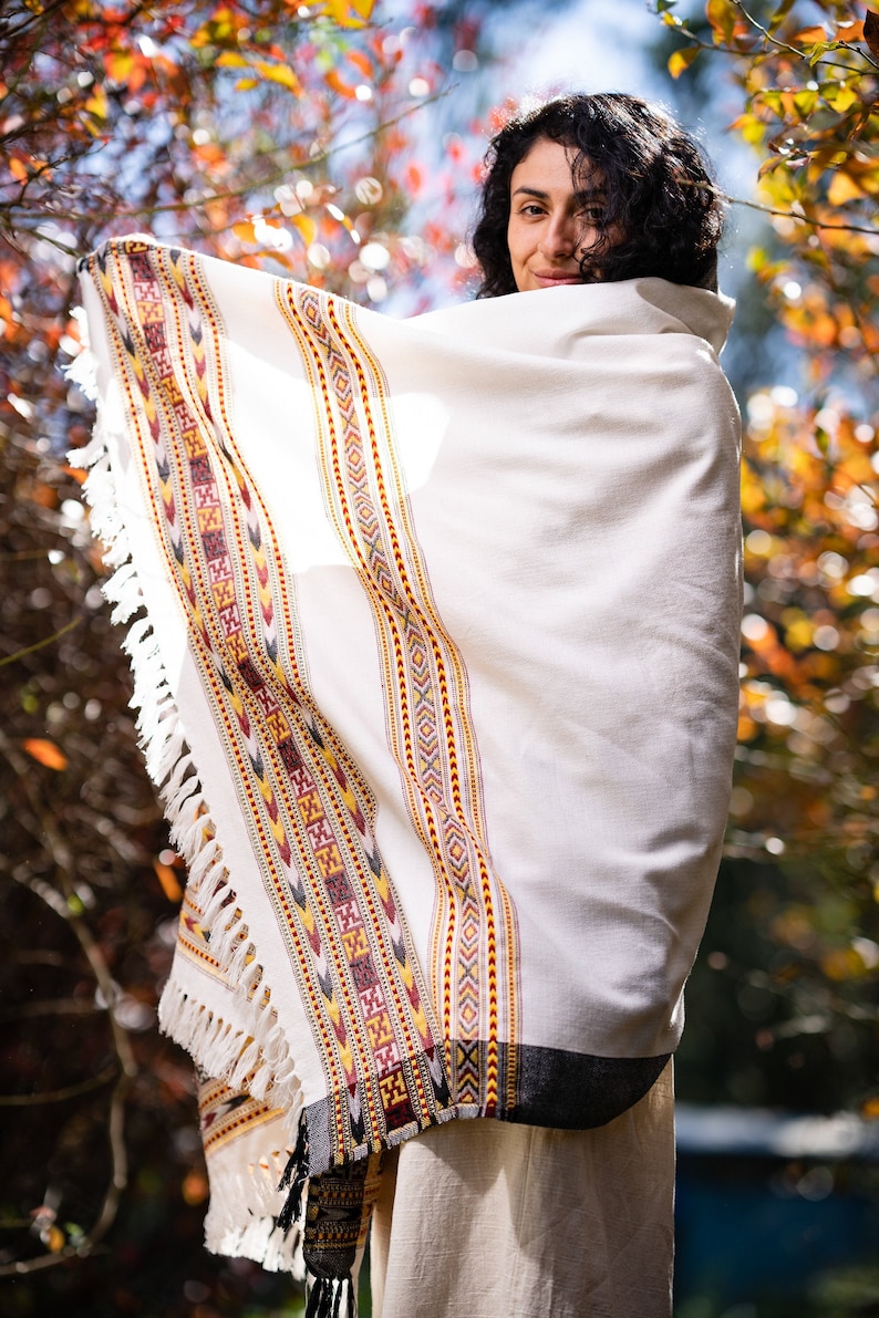SAMADHI Meditation Prayer Shawl Blanket Cosy Pure White Etsy Australia