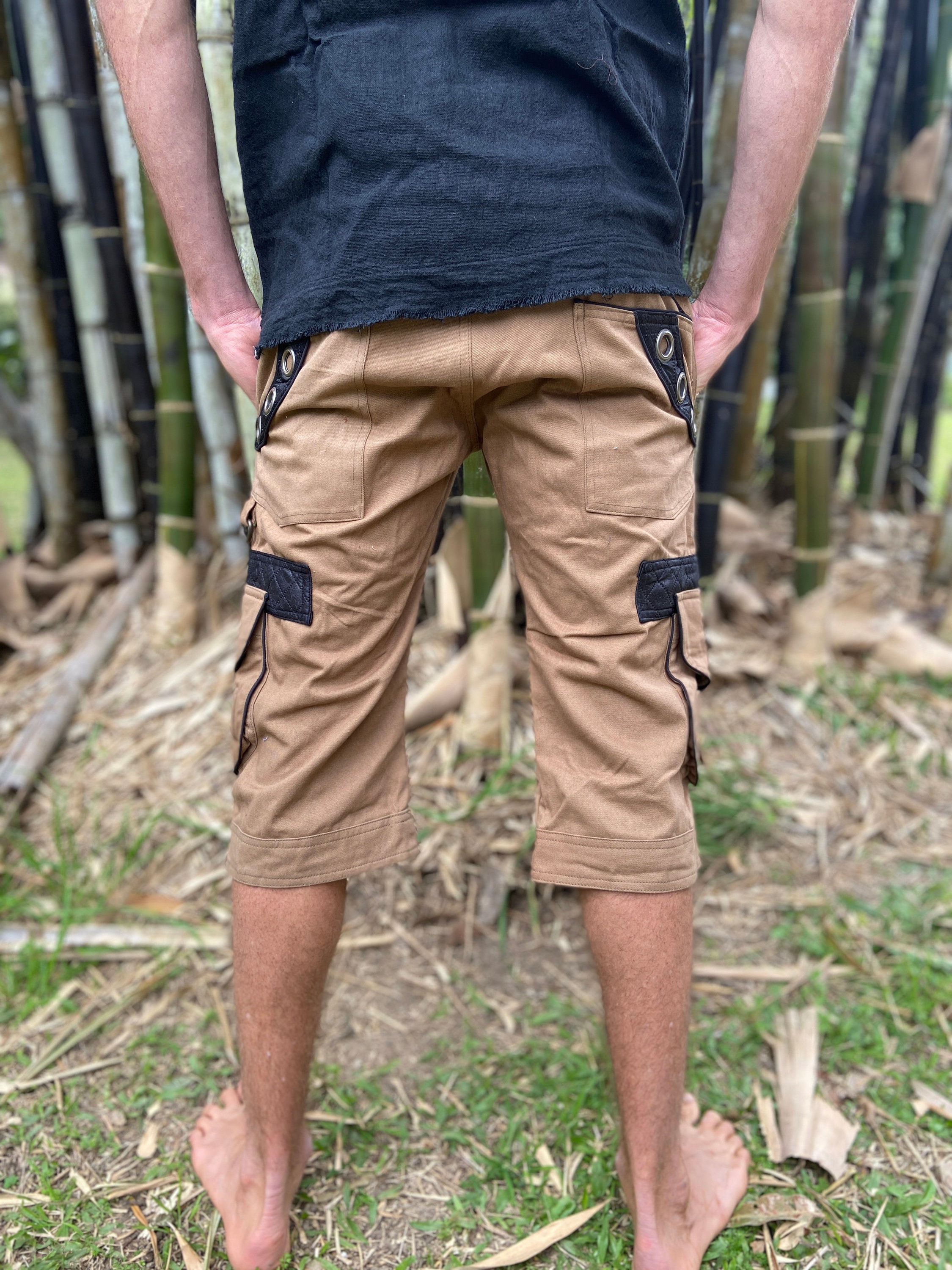 DAKRU Brown Cargo Mens Pants Shorts 