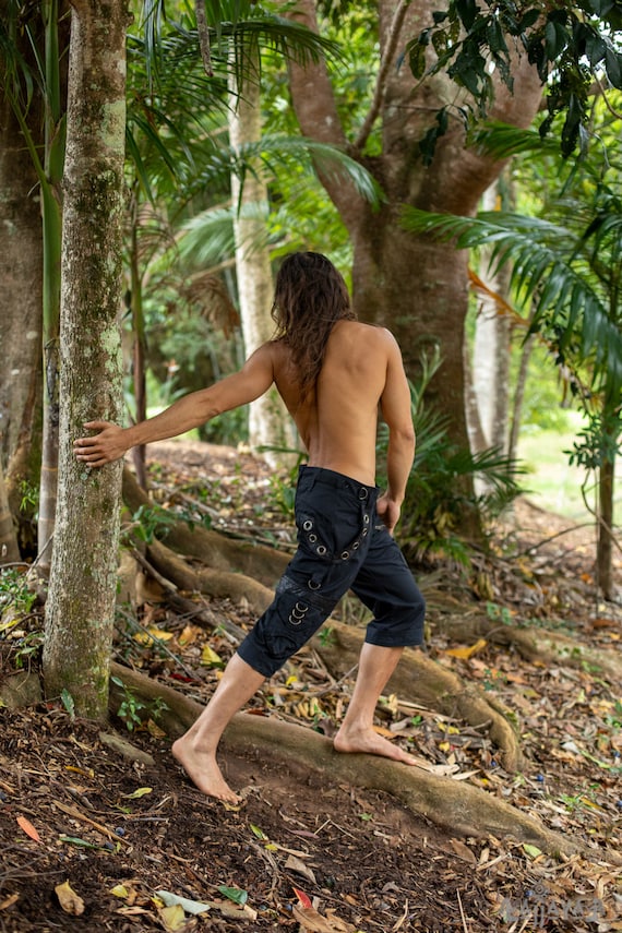 DAKRU Pantalon Cargo Noir Short Homme Sous Le Genou Tactique