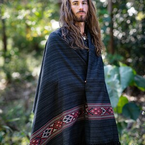 JHANA Meditation Prayer Shawl Blanket Cosy Grey Black Cashmere - Etsy
