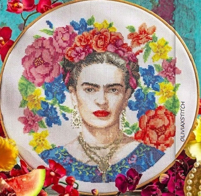 Frida Kahlo Cross Stitch Pattern. 2 PDF Charts | Etsy