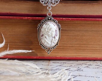 Goddess Cameo Necklace, Vintage Style Victorian Bridal Jewelry, Historical Costume Gift for Her
