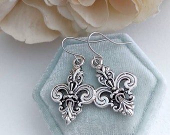 Fleur De Lis Earrings, French earrings, Mardi Gras earrings, French earrings, Canadian jewelry gift for her, daughter birthday