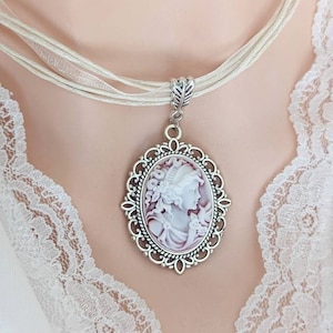 Cameo Necklace with Ribbon Choker, Cameo Jewelry, Victorian Bridal Jewelry, Unique Gifts for Women