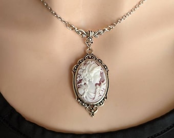 Cameo Necklace, Victorian Cameo Necklace, Goddess necklace, Vintage Style Cameo Necklace, Vintage Wedding Necklace, Shabby Chic Jewelry