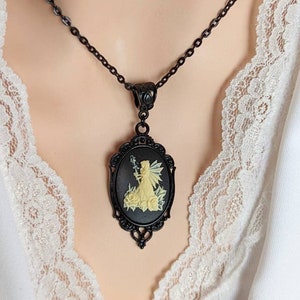 Fairy Cameo Necklace, Woodland Fairy Pendant, Mythical Creatures, Fantasy Jewelry, Fairycore Jewelry, Faerie Jewelry, Fae Jewelry, Magical