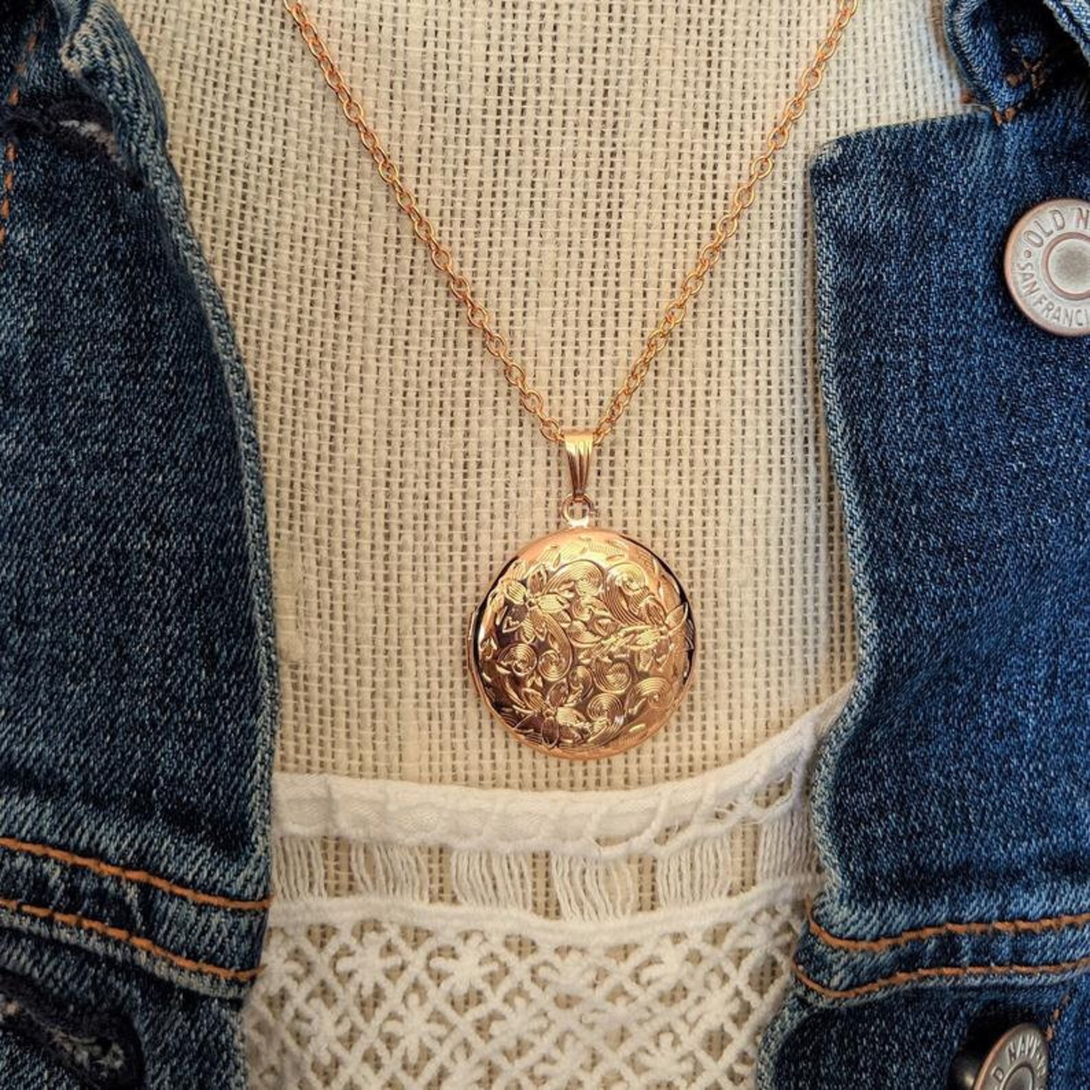 Médaillon en argent pour femmes collier de médaillon rond Etsy