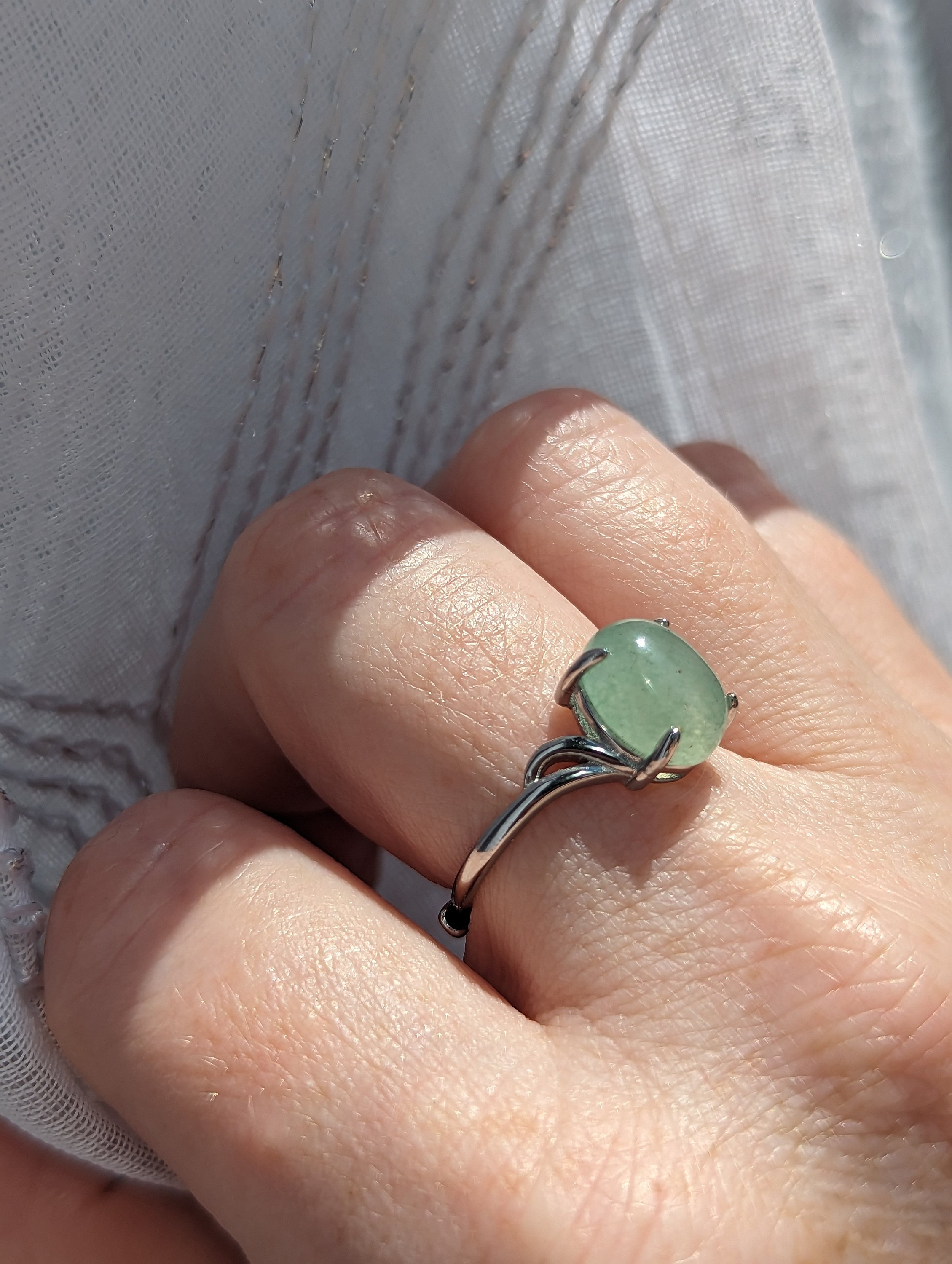 Aventurine rings sterling best sale silver