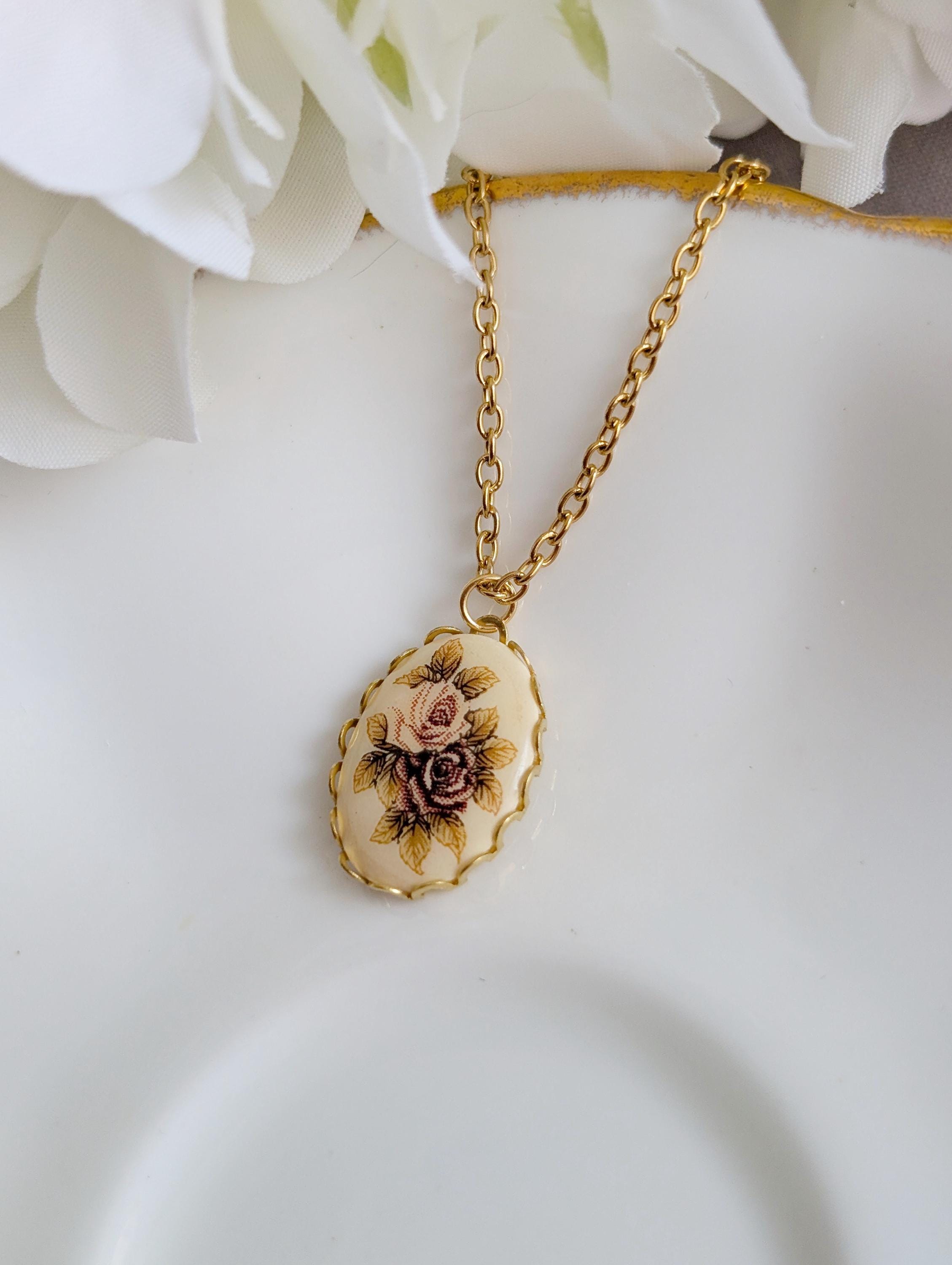 Collier Pendentif Limoges Vintage Collector - Bijou Ancien Et élégant