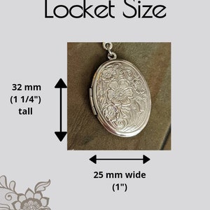 Silver Locket Brooch, Bridal Bouquet Charm, Embossed Floral Locket, Vintage Style, Wedding Memory Pin, Bride Wedding Gift for Her image 5