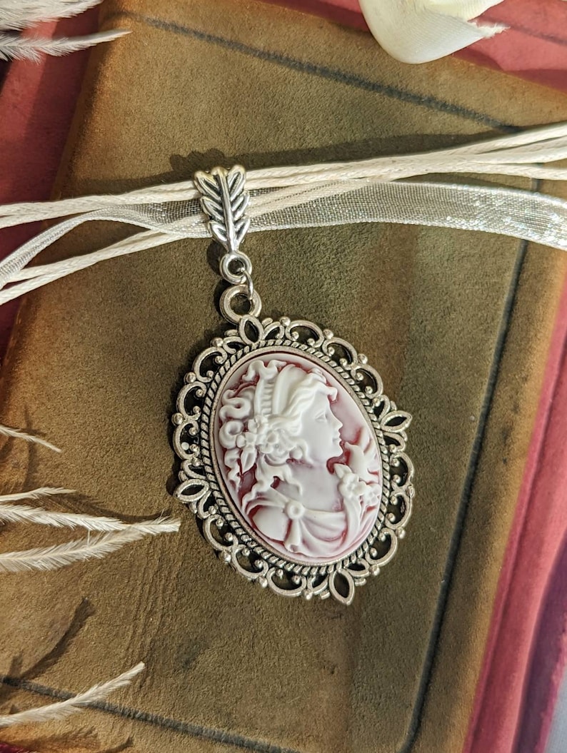 Cameo Necklace with Ribbon Choker, Cameo Jewelry, Victorian Bridal Jewelry, Unique Gifts for Women image 2