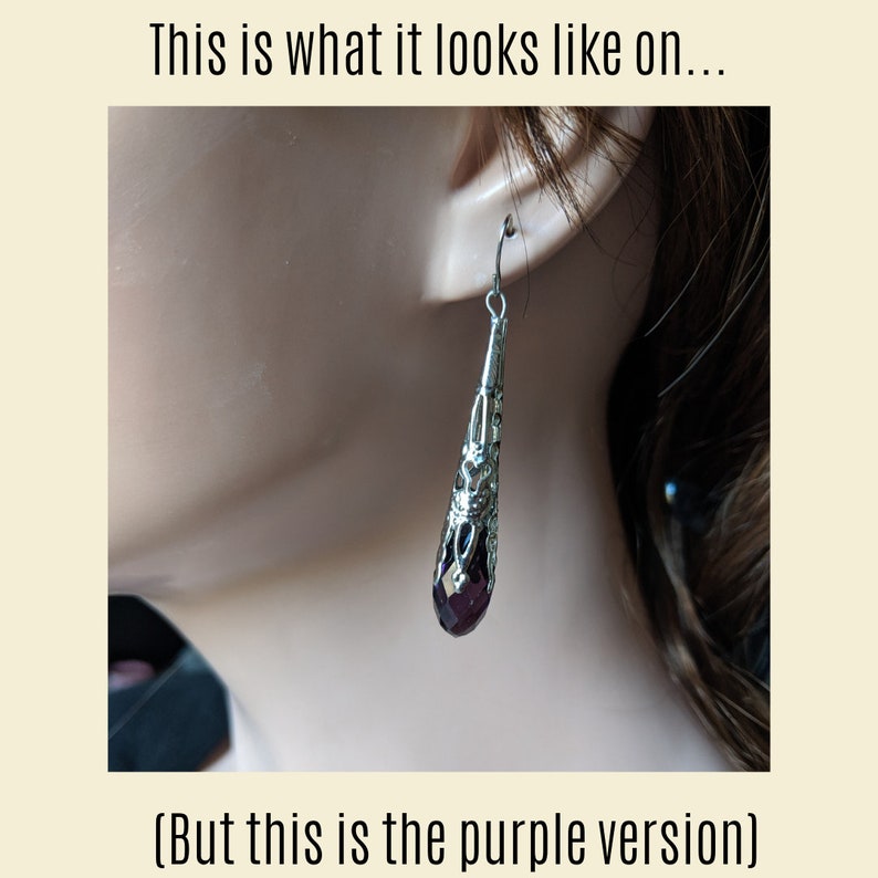 Example of earring being worn.