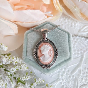 Cameo Necklace, Victorian Gothic jewelry, Vintage Style Lady Cameo Jewelry, Victorian Bridal Jewelry, Vintage Gift for Her