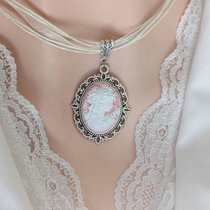 Cameo Necklace with Ribbon Choker, Cameo Jewelry, Victorian Bridal Jewelry, Unique Gifts for Women image 5