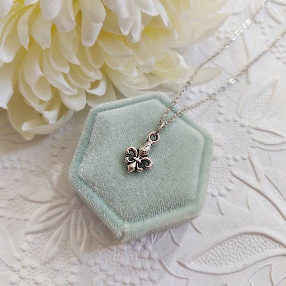 Mardi Gras Necklace Tiny Fleur De Lis Necklace Dainty Layering