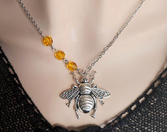 Bee Necklace, Bee Statement Necklace, Nature Jewelry, Gift for Mother in Law, Bee Keeper