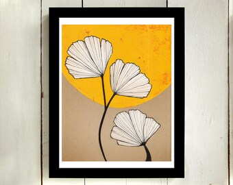 gingko wall art 8x10 print