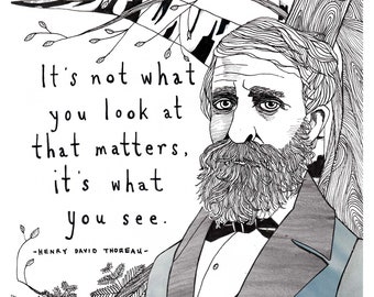 Thoreau quote collage art print 8" x 10"