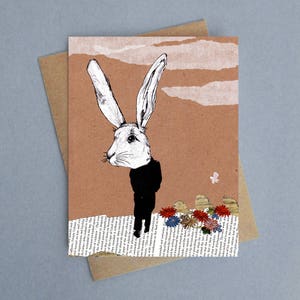 Carl rabbit blank greeting card