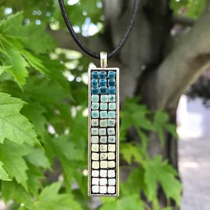 Teal Ombré Mosaic Necklace | Mosaic Jewelry | Mosaic Art | Boho Jewelry