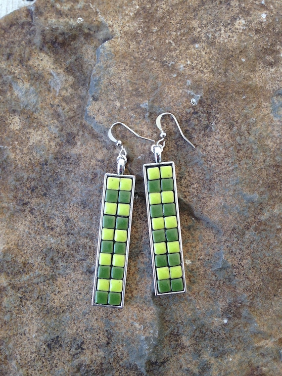 Ceramic tile drop earrings