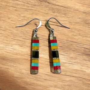 Color Block Earrings | Tila Bead Earrings | Minimalist Earrings