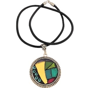 Mosaic Necklace - Mirrored Glass Necklace - Necklace - Mosaic Jewelry - BOHO Jewelry - P166