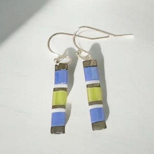 Lavender & Lime Earrings | Glass Bead Earrings | Minimalist Earrings |