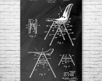 Eames Nesting Chair Poster Print Designer Gifts Furniture Maker Herman Miller