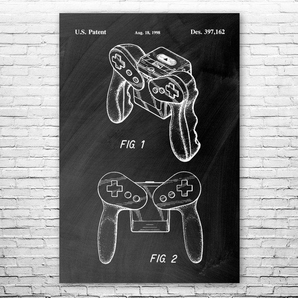 Virtual Boy Controller Poster Print, VR Gamer Gift, Arcade Decor, Game Store Wall Art, Game Collector Gift, Virtual Reality, Blueprint