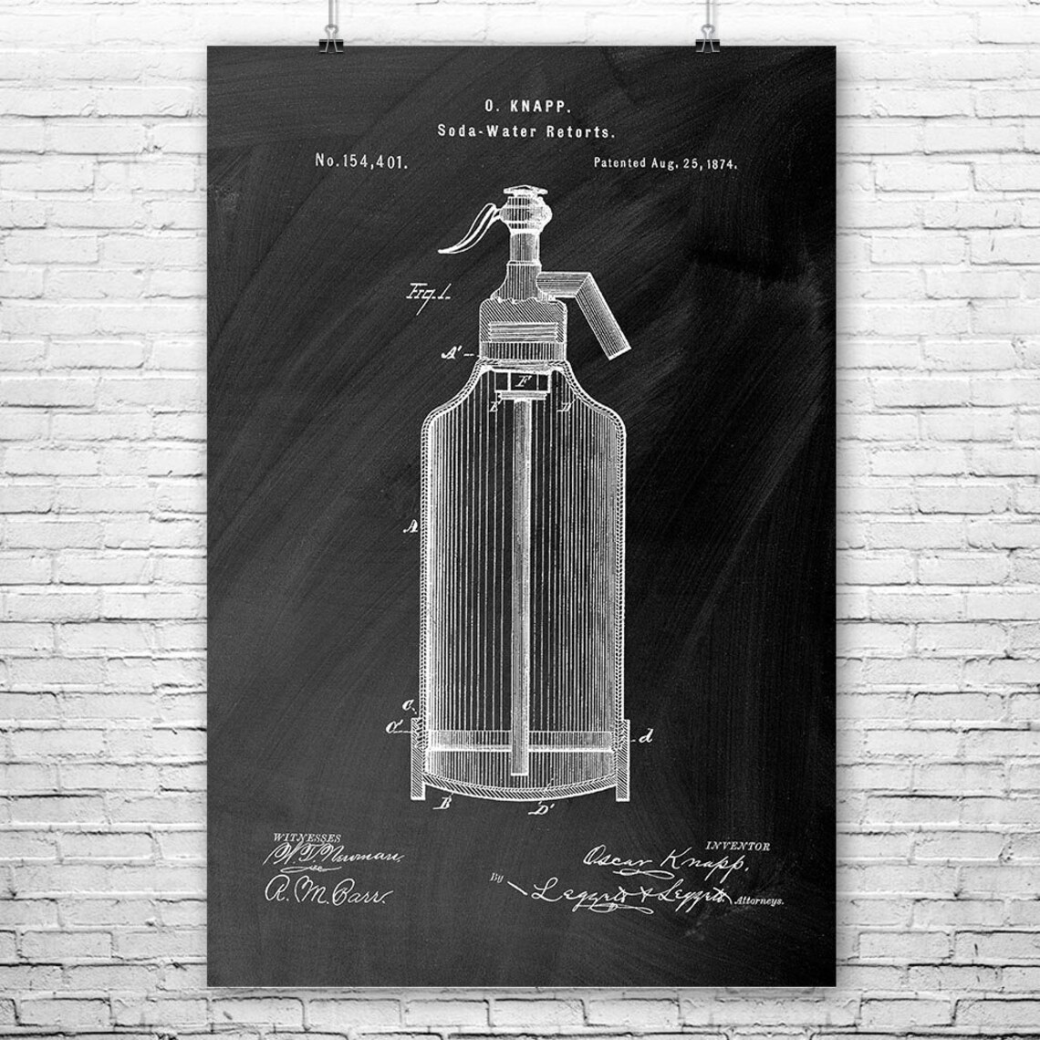 Seltzer Bottle Poster Print Soda Brewery Art Home Bar Decor Etsy