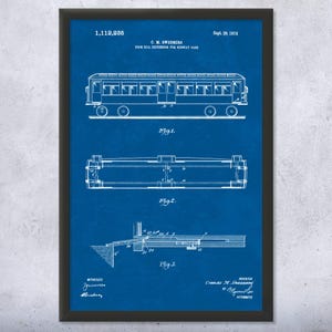 Subway Car Patent Wall Art | Poster, Canvas or Framed | Streetcar Art ...