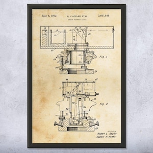 Laser Plummet Level Patent Wall Art | Poster, Canvas or Framed | Surveying Blueprint, City Planner, Surveyor Gift, Surveying Decor