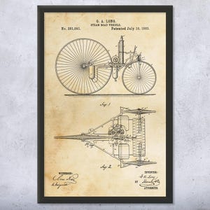 Steam Engine Car Patent Wall Art | Poster, Canvas or Framed | Automotive Engineer, Steampunk Gifts, Mechanic Shop, Garage Decor