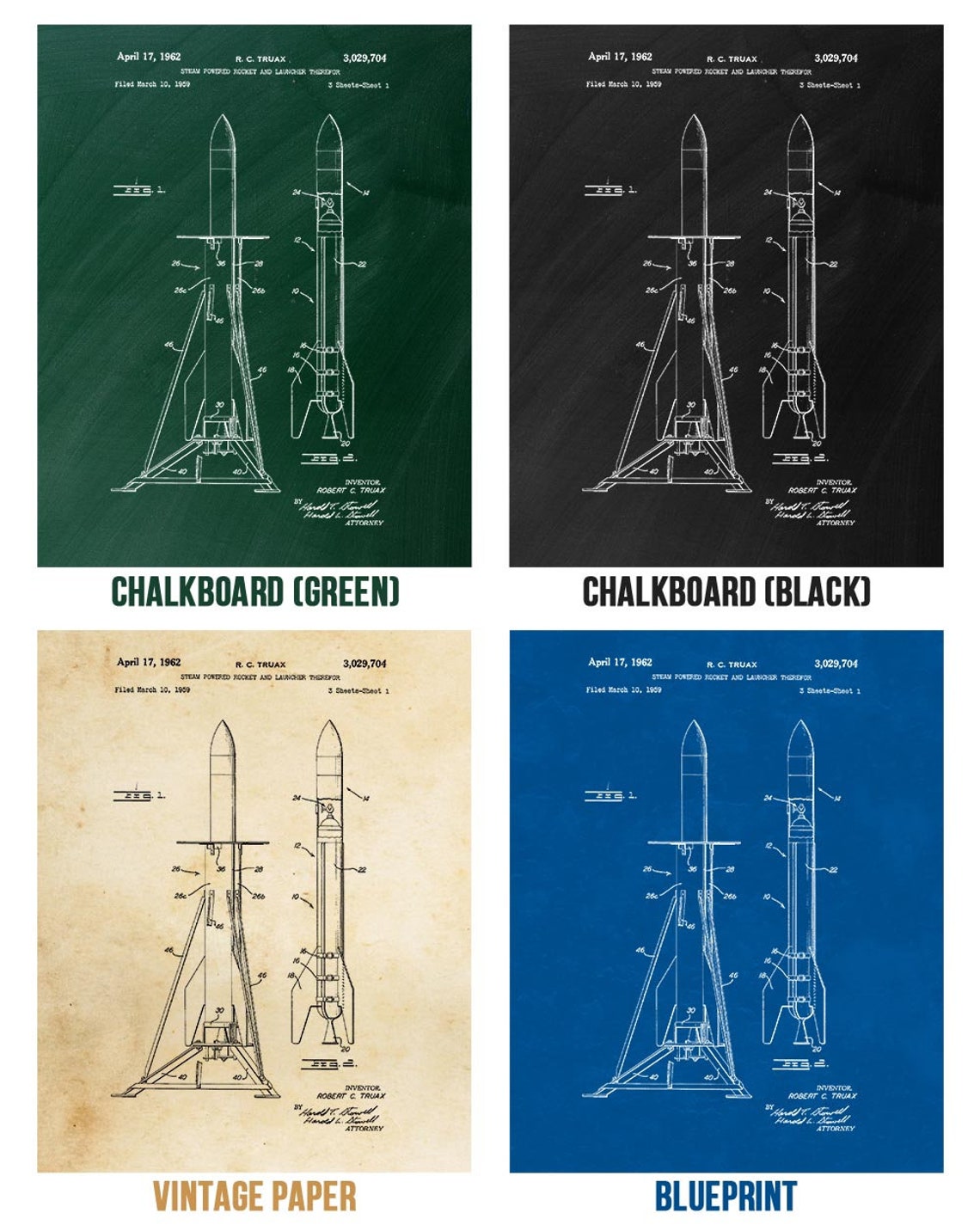 Steam Powered Rocket Poster Print Science Teacher Gift Space Etsy