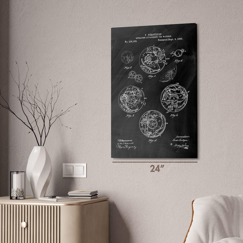 Watch Repeating Mechanism Patent Art Print: Watchmaker Gift, Jewelry Store Art image 3