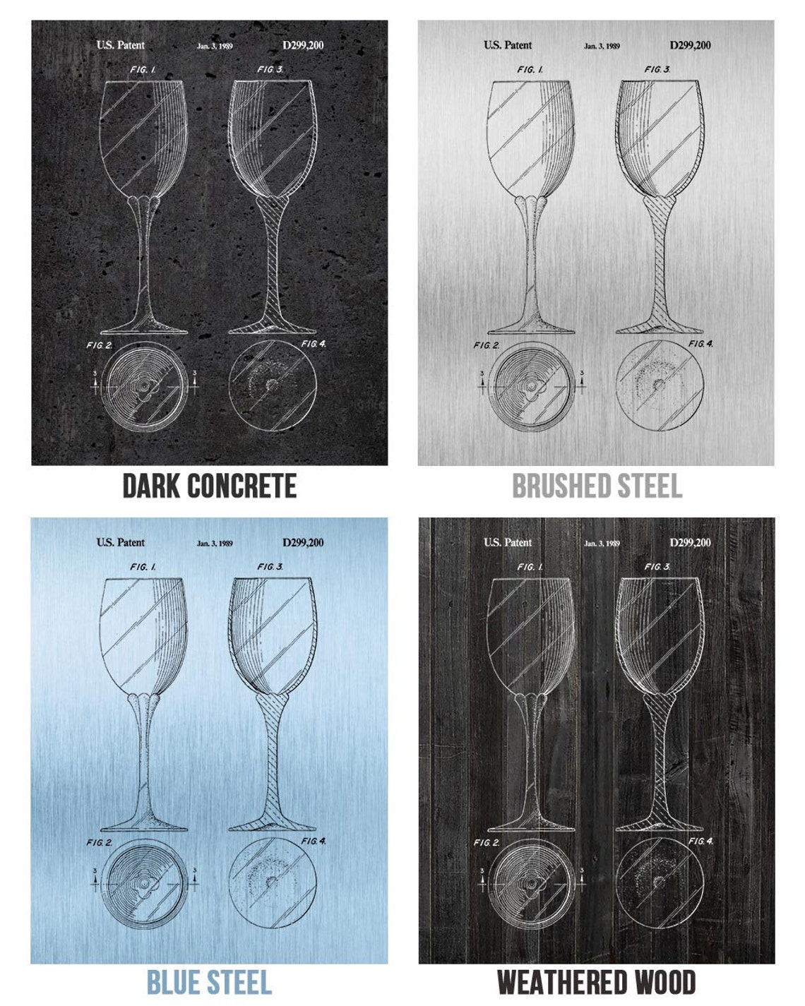 Stemmed Wine Glass Poster Print Bartender Gift Wine Bar Etsy