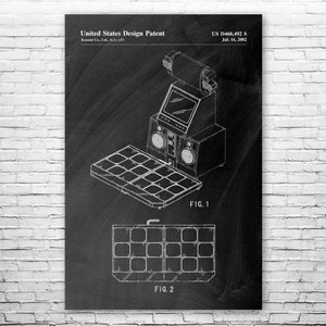 Dance Revolution Game Poster Print, Gaming Gift, Arcade Blueprint, Video Game Art, Game Designer Gift, Game Room Decor, Arcade Wall Art