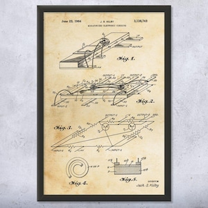 Microchip CPU Patent Wall Art | Poster, Canvas or Framed | Computer Art, Lab Wall Art, Hardware Decor, Tech Decor, Programmer Gift