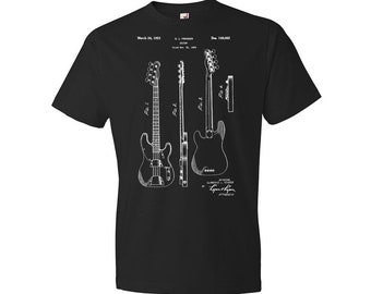 Bass Guitar Patent Shirt, Bass Player Gift, Guitar Shirt, Musician Gift, Guitar T Shirt, Rock & Roll Tee, Bassist Gift, Bass Guitar Design