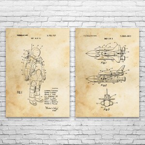 NASA Space Patent Prints Set of 2, NASA Gift, Space Wall Art, Astronomy ...