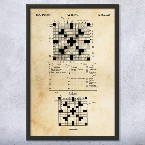 Crossword Art Etsy